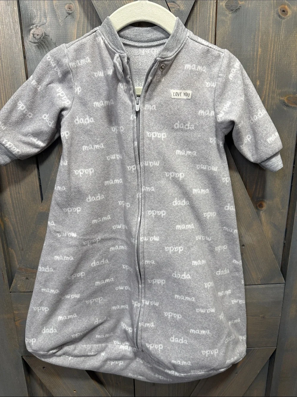 Carter's Gray 'Love You' Short Sleeve Sleep Sack Pajamas